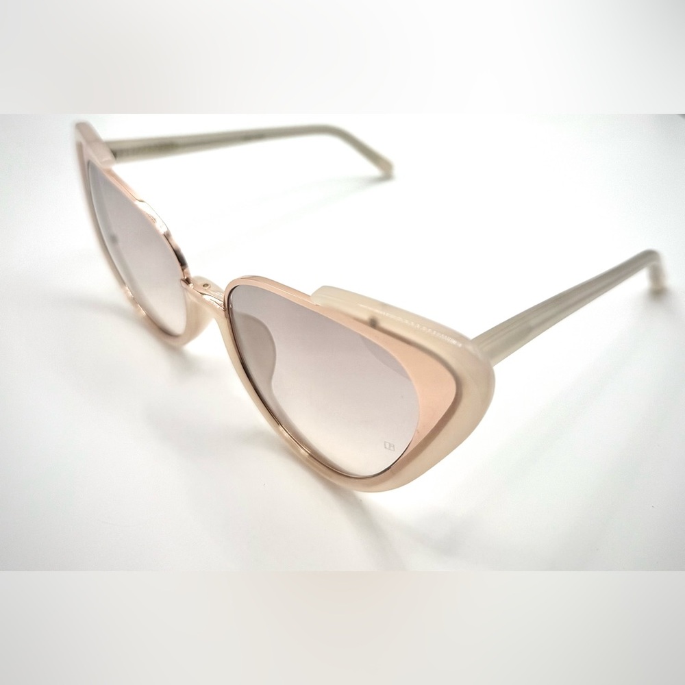 Linda Farrow LFL/736/6 Cat Eye Sunglasses Beige Blush Rose Gold Made Japan - Picture 4 of 10